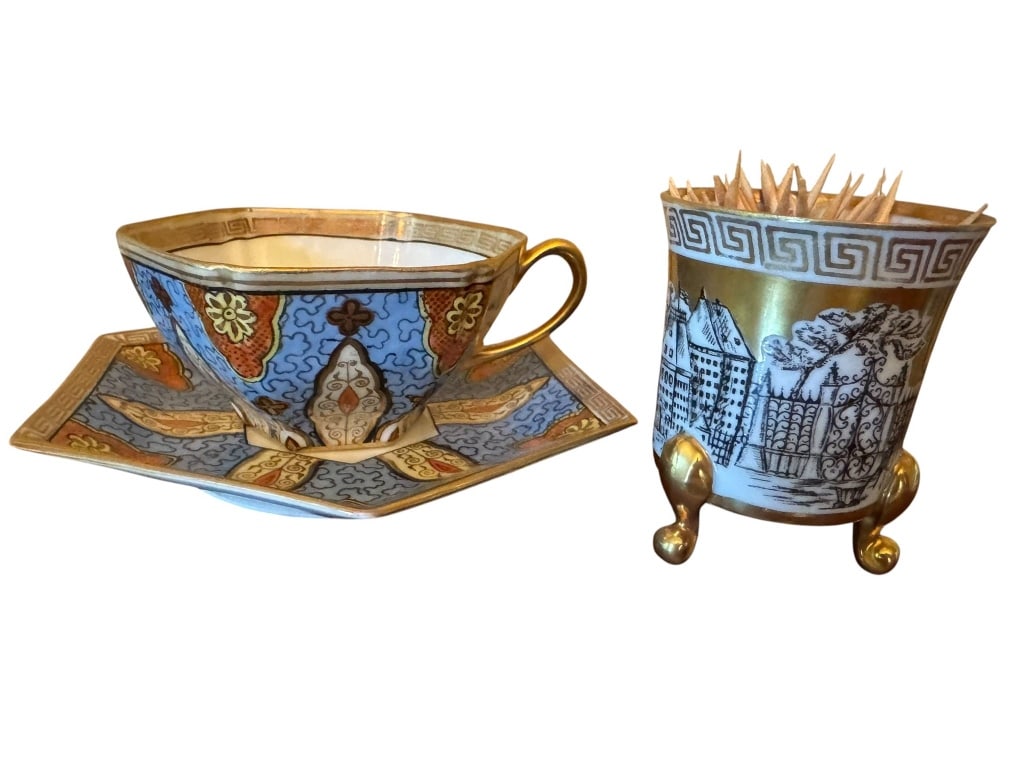 MORITAKE JAPAN TEA CUP AND OLD VIENNA HOLDER (1 of 5)