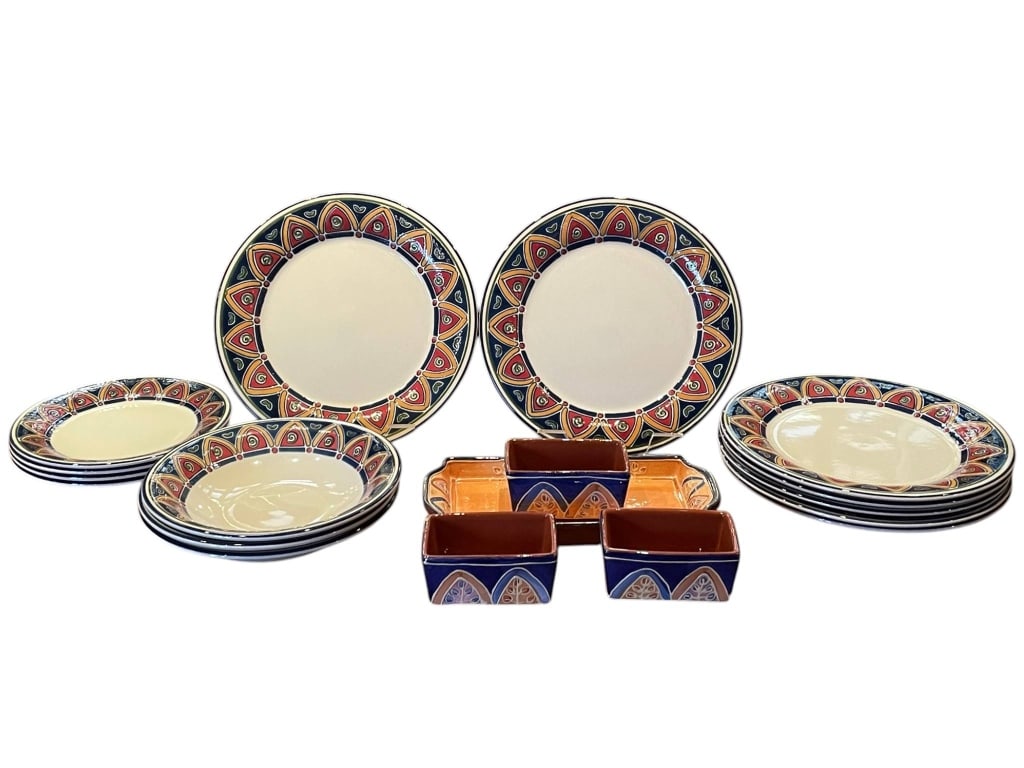 12 PCS BLOCK SOUTHWESTERN CANYON DINNERWARE SET (1 of 13)