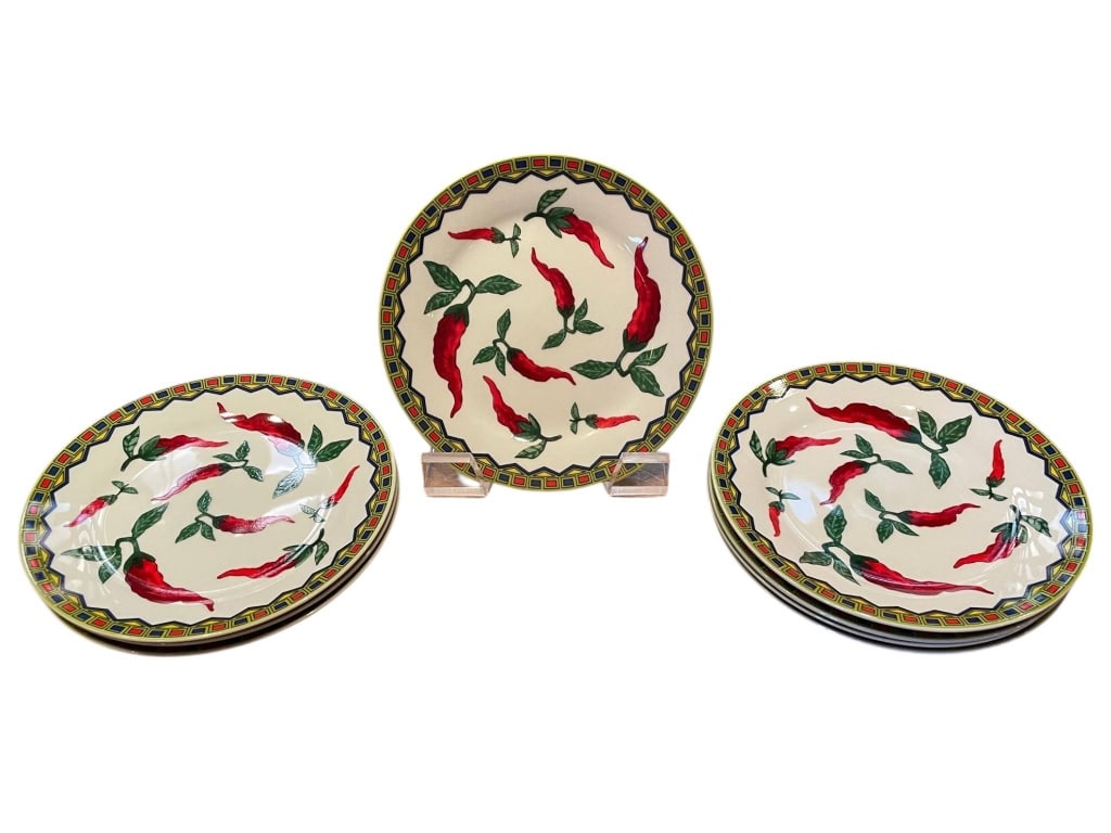 8 CERAMIC CHILI PEPPER PLATES 7" (1 of 5)