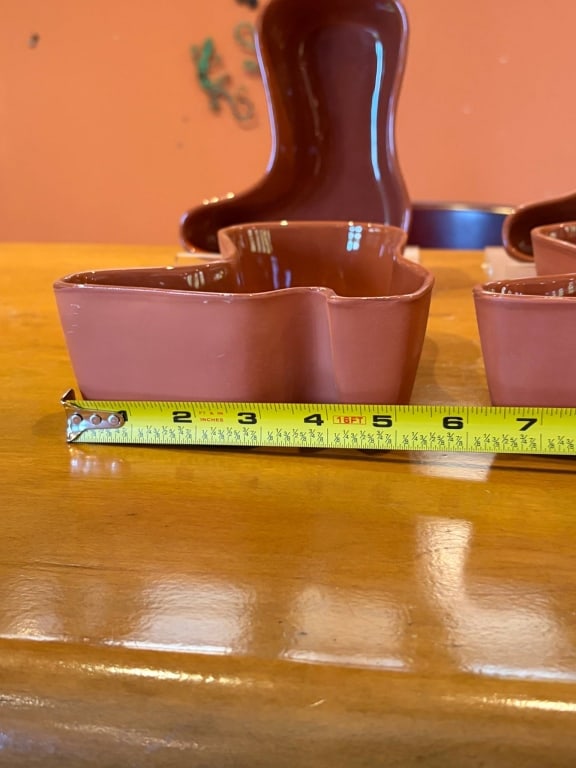 4 CERAMIC COWBOY BOOT-SHAPED DISHES SET - 5