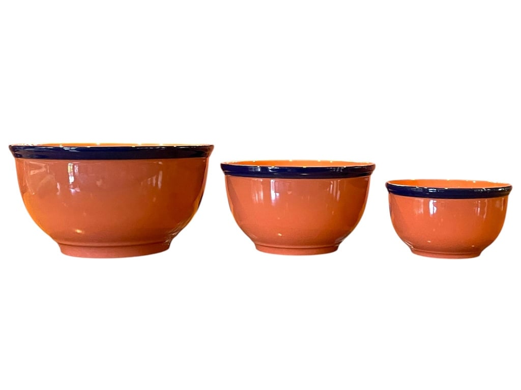 3 PCS ORANGE AND BLUE SERVING BOWLS (1 of 9)