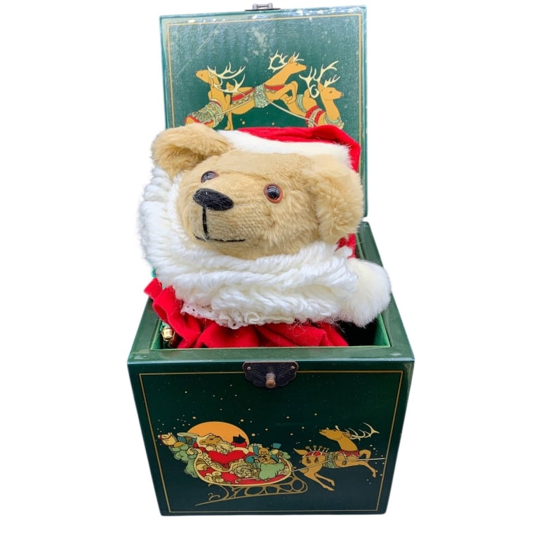 VINTAGE ENESCO SANTA BEAR LIMITED EDITION MUSIC BO (1 of 6)