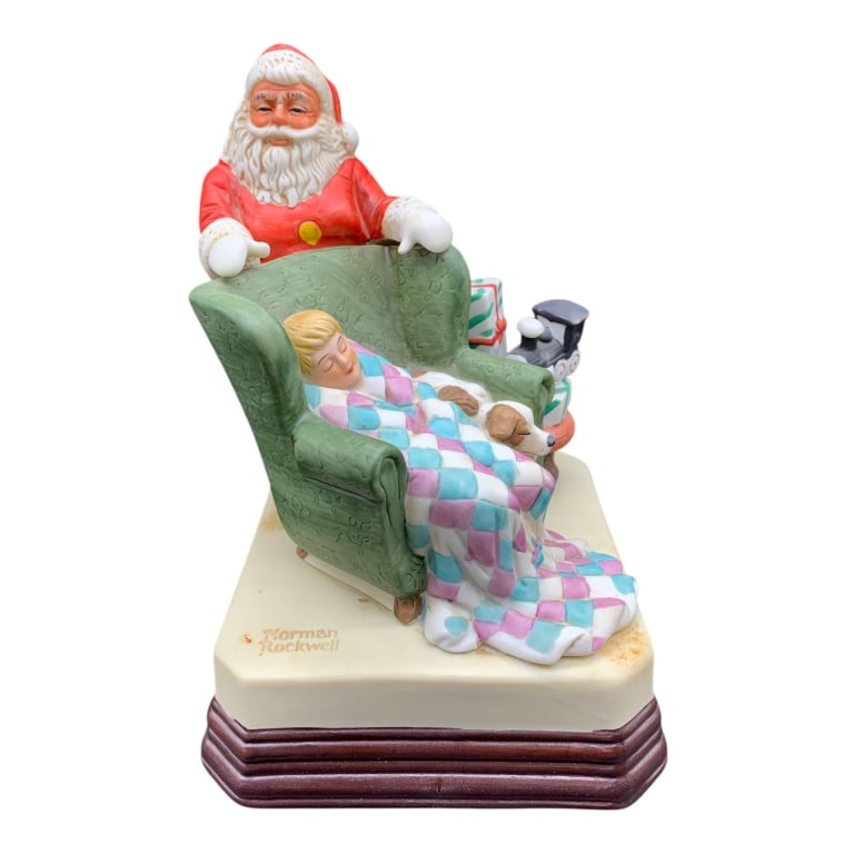 VINTAGE NORMAN ROCKWELL SANTA MUSICAL FIGURINE 7" (1 of 7)