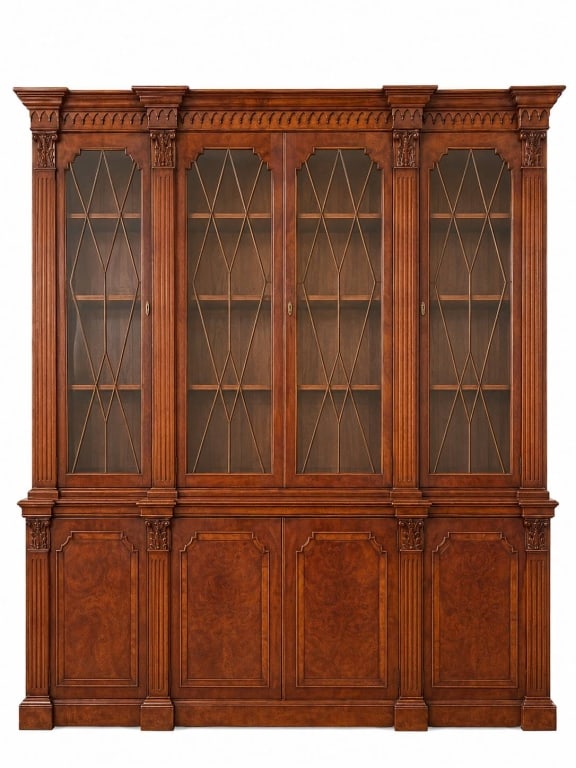 BAKER FURNITURE MAHOGANY BREAKFRONT CHINA CABINET (1 of 4)