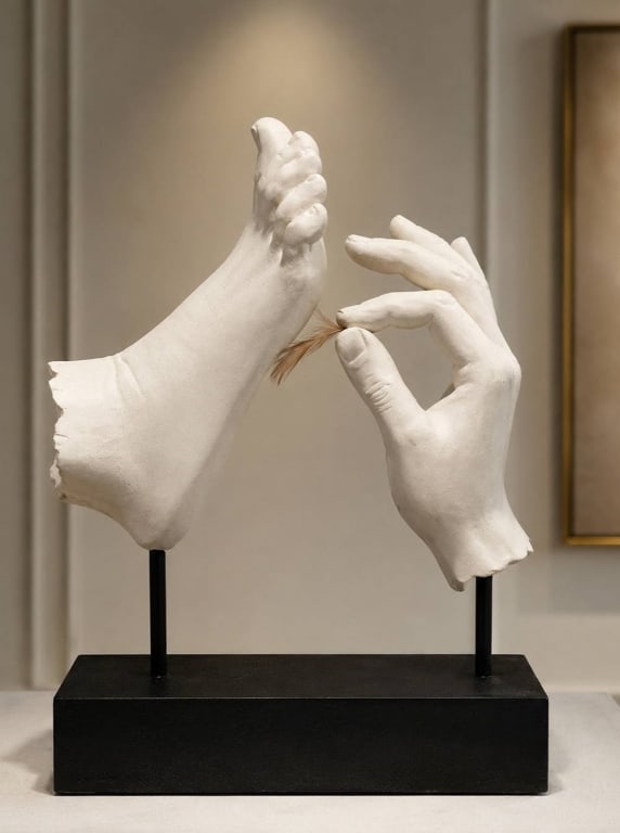 SCULPTURE OF HAND AND FOOT BY TMS 2006 13" (1 of 6)
