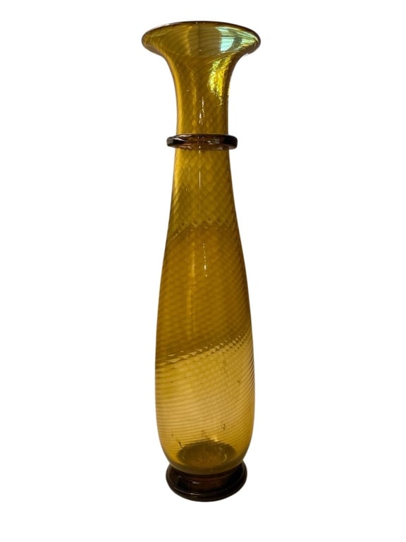 STUDIO YELLOW ART GLASS VASE 15" (1 of 6)