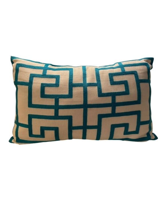 RECTANGULAR PILLOW WITH GREEK KEY DESIGN 16" (1 of 3)
