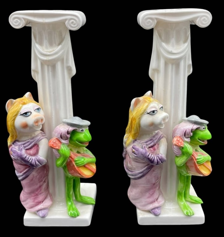 MISS PIGGY & KERMIT BOOKENDS BY SIGMA 8" (1 of 5)