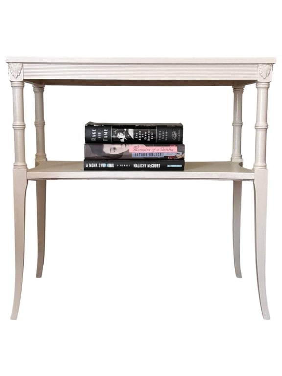 VINTAGE CREAM TWO-TIER CONSOLE TABLE 24" (1 of 5)