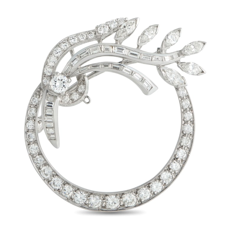 LB EXCLUSIVE PLATINUM 3.50CT DIAMOND BROOCH MF14-0 (1 of 3)