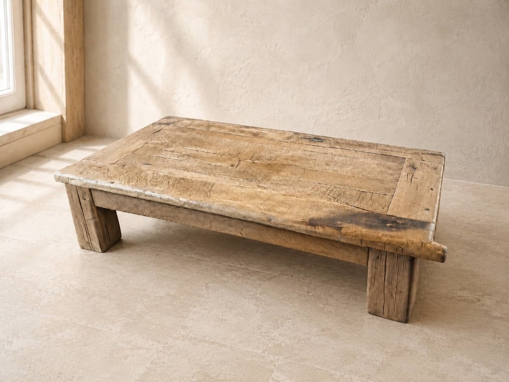 RUSTIC RECLAIMED LARGE WOOD COFFEE TABLE 70" (1 of 9)