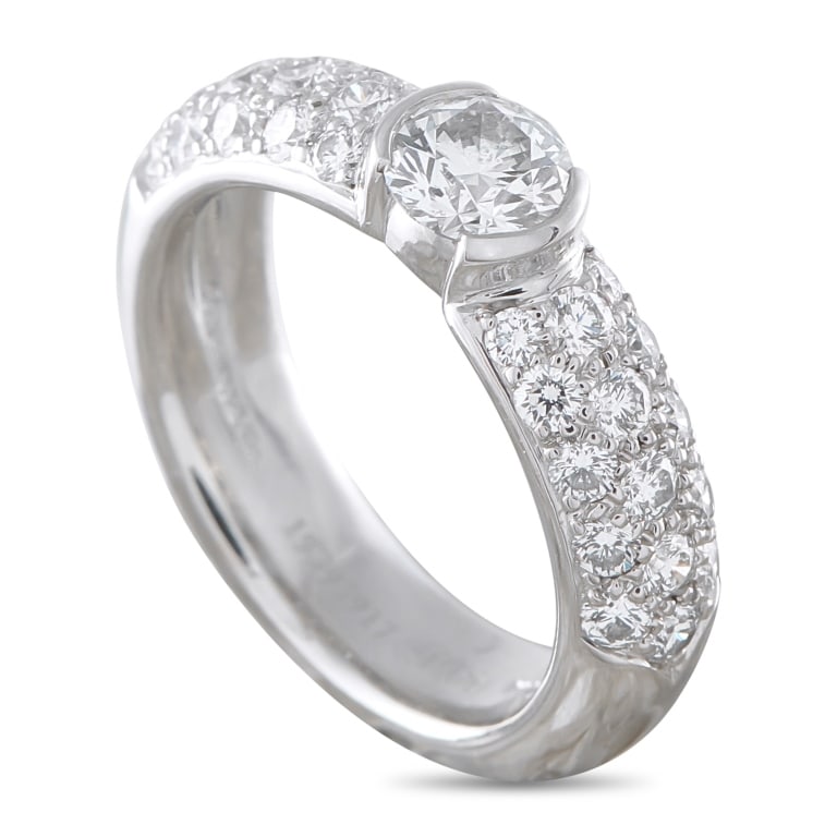 TIFFANY & CO. PLATINUM 0.96CT DIAMOND RING TI34-04 (1 of 5)