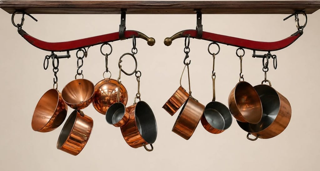 VINTAGE COPPER COOKWARE SET WITH HANG PIECES 2.5' (1 of 5)
