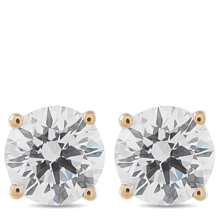 LB EXCLUSIVE 14K YELLOW GOLD 1.0CT LAB-GROWN DIAMO: These luxury stud earrings are poised to put the perfect finishing touch on any ensemble. Brilliant Lab Grown Diamonds with a total weight of 1.0 carats effortlessly sparkle every time they catch the 