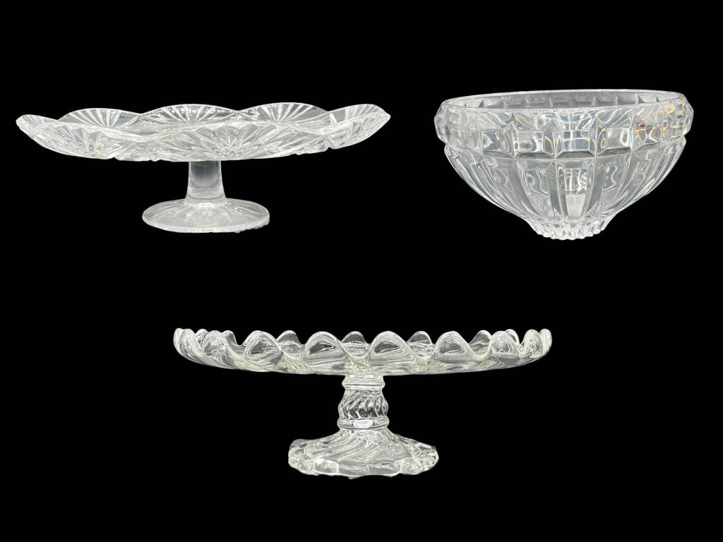 3 CUT CRYSTAL SERVING PIECES BY CELEBRATIONS (1 of 7)