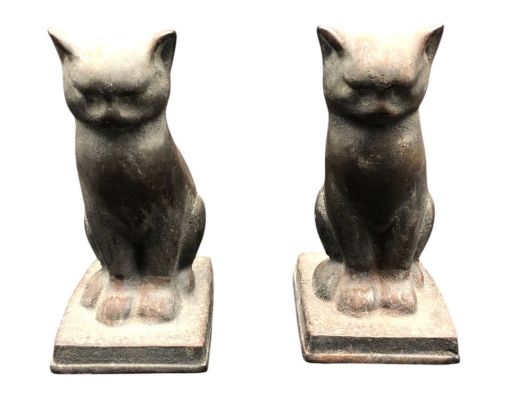 VINTAGE CAST IRON CAT BOOKENDS 5" (1 of 6)