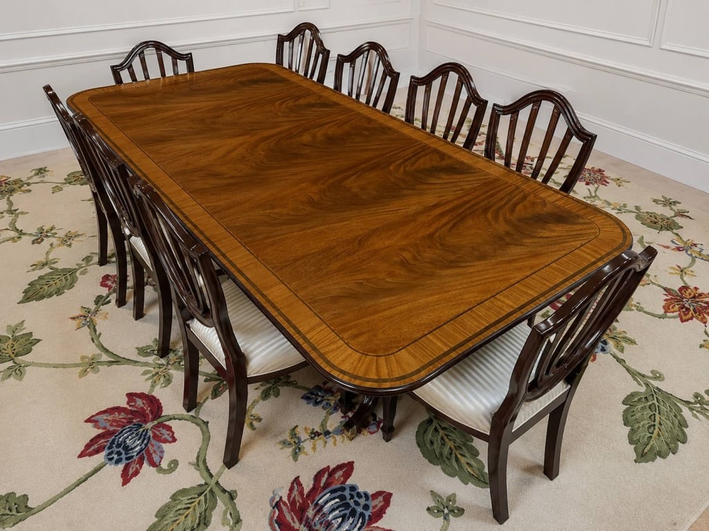 BAKER DOUBLE-PEDESTAL EXTENSION TABLE 134" L (1 of 20)