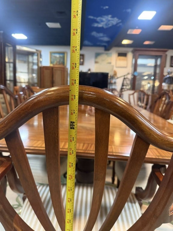 SET OF EIGHT BAKER FURNITURE DINING CHAIRS 38" H - 11