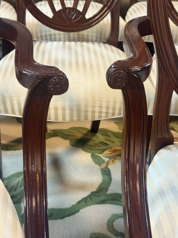 SET OF EIGHT BAKER FURNITURE DINING CHAIRS 38" H - 7