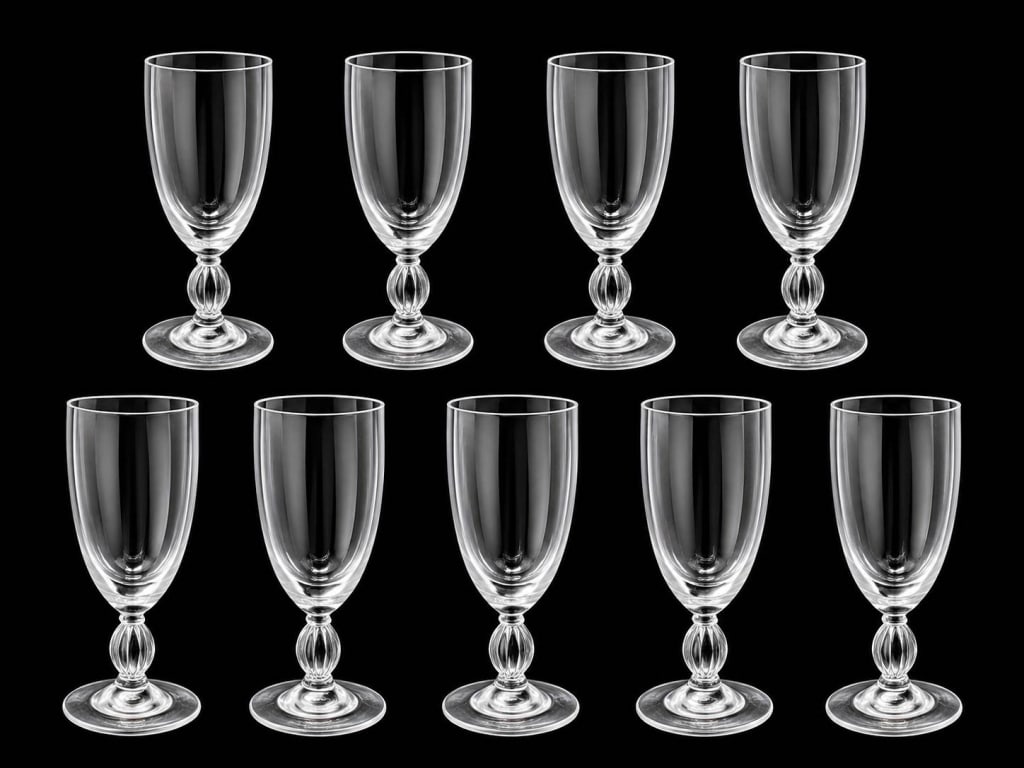 LALIQUE FREJUS FRENCH CRYSTAL CORDIALS 9 PC (1 of 5)