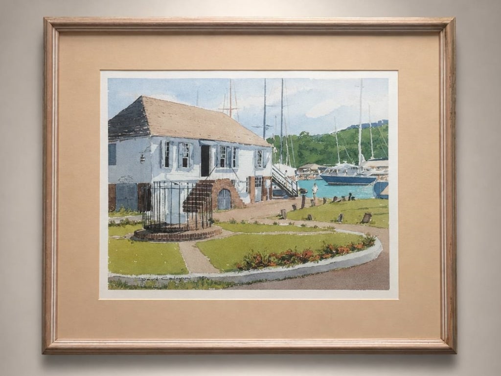 DAVID CADOGAN SIGNED WATERCOLOR 1991 ANTIGUA 18" (1 of 9)