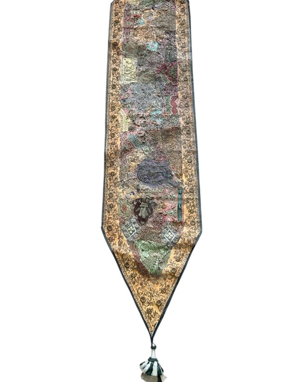 EMBROIDERED PATCHWORK INDIAN TABLE RUNNER 101" - 4