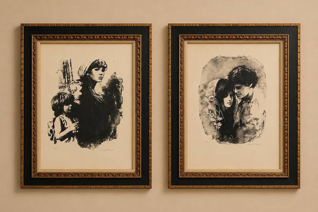 PAIR SANDU LIBERMAN FRAMED LITHOGRAPHS 36" X 27" (1 of 12)