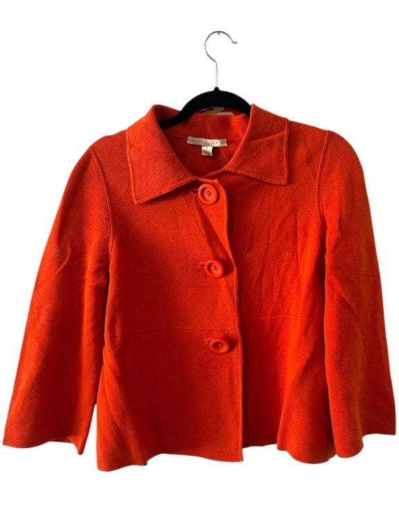 BELFORD RED PIMA COTTON CARDIGAN JACKET (1 of 4)