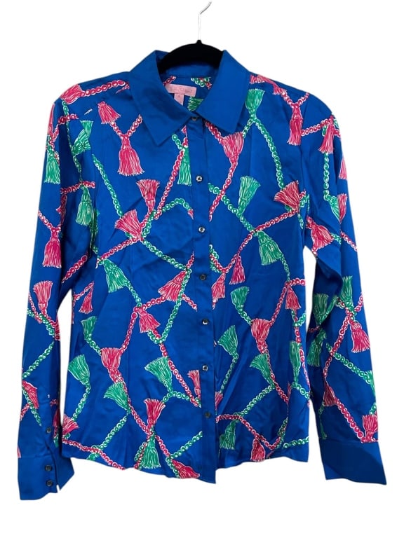 LILLY PULITZER TASSEL PRINT SHIRT SIZE 6 (1 of 4)