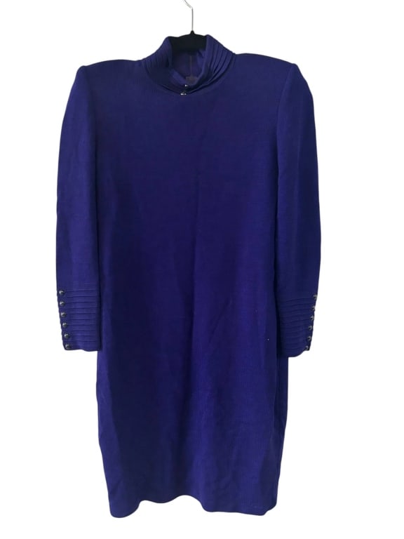 ST JOHN COLLECTION COBALT KNIT DRESS SIZE 6 (1 of 4)