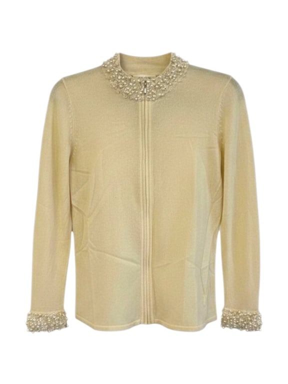 PECK & PECK BEADED CASHMERE CARDIGAN SMALL (1 of 4)