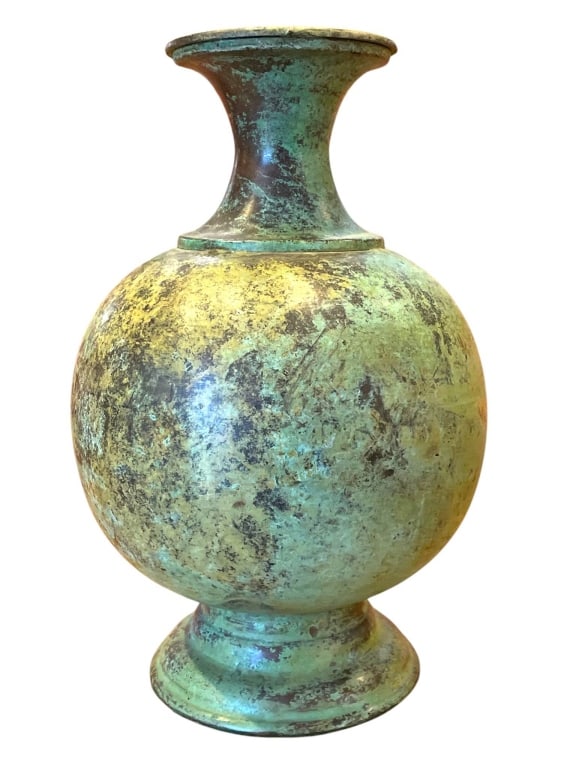 ANCIENT STYLE BRONZE BALUSTER VASE 15" (1 of 7)
