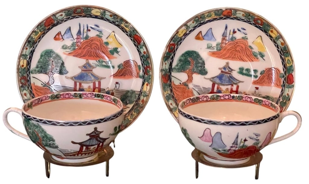 PAIR JAPANESE IMARI TEA CUP AND SAUCER SETS (1 of 17)