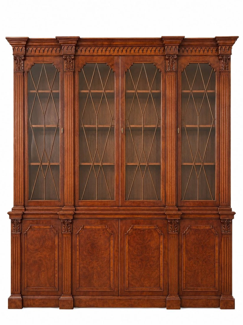 BAKER FURNITURE MAHOGANY BREAKFRONT CHINA CABINET (1 of 4)