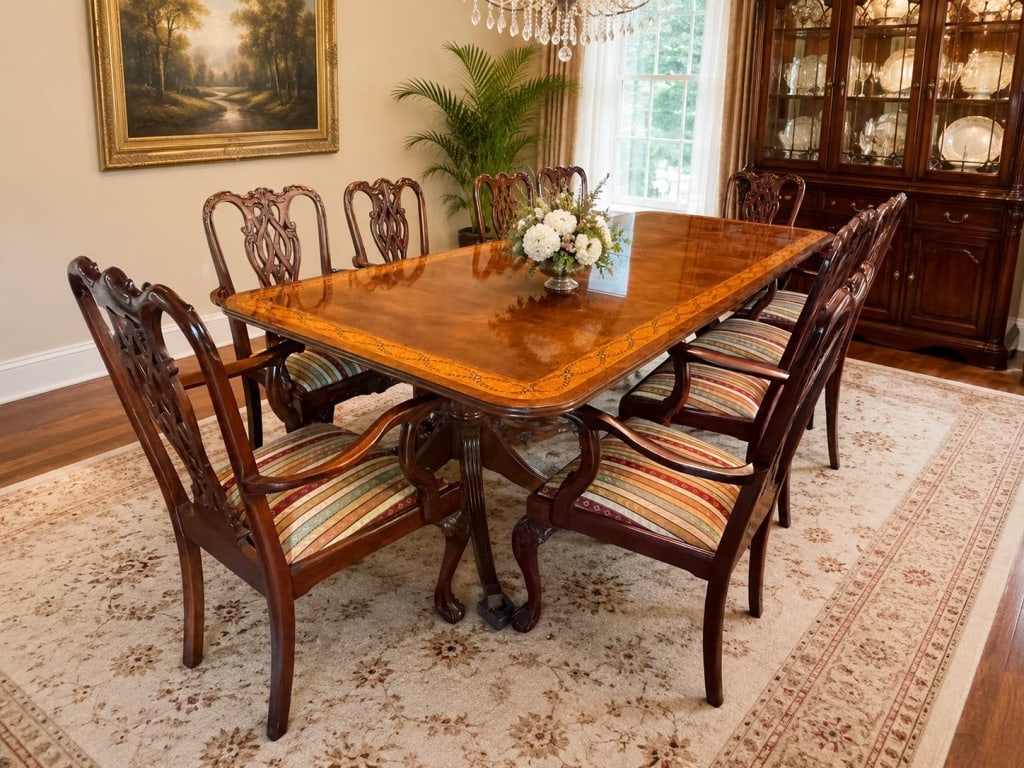 BAKER MAHOGANY DINING TABLE WITH 8 CHAIRS 10' (1 of 11)