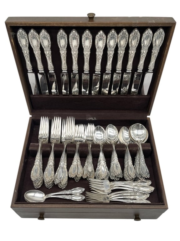 TOWLE STERLING SILVER FLATWARE SET 102 PCS 5742 G - 5