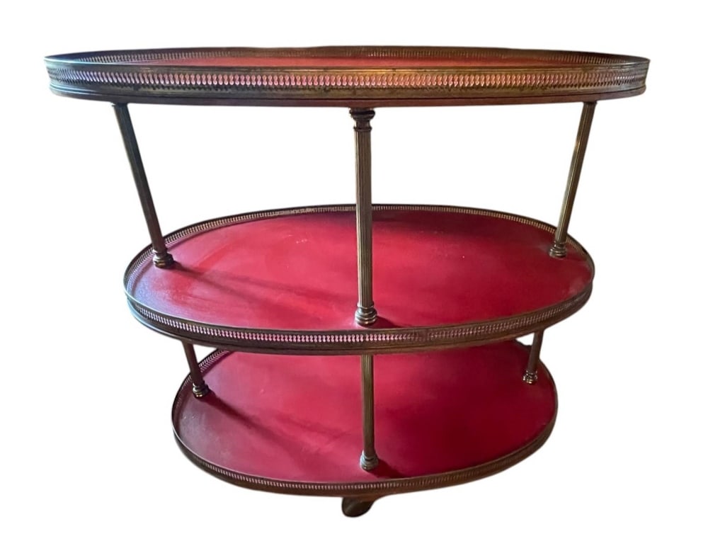 REGENCY STYLE BAR CART TABLE 31" (1 of 6)