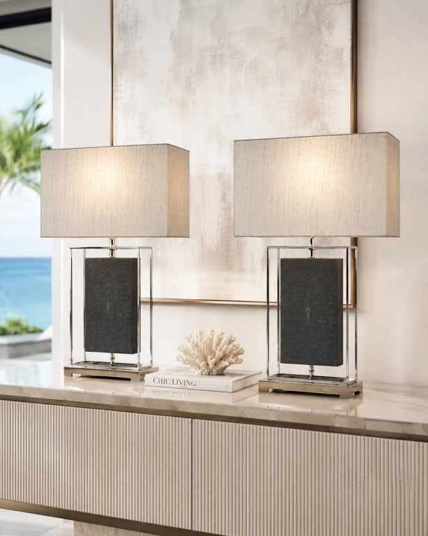 PAIR OF UTTERMOST "SAKANA" MODERN TABLE LAMPS 28" (1 of 9)
