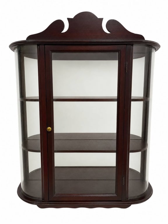 GLASS FRONT WALL CABINET WITH WOOD FRAME 22" (1 of 3)