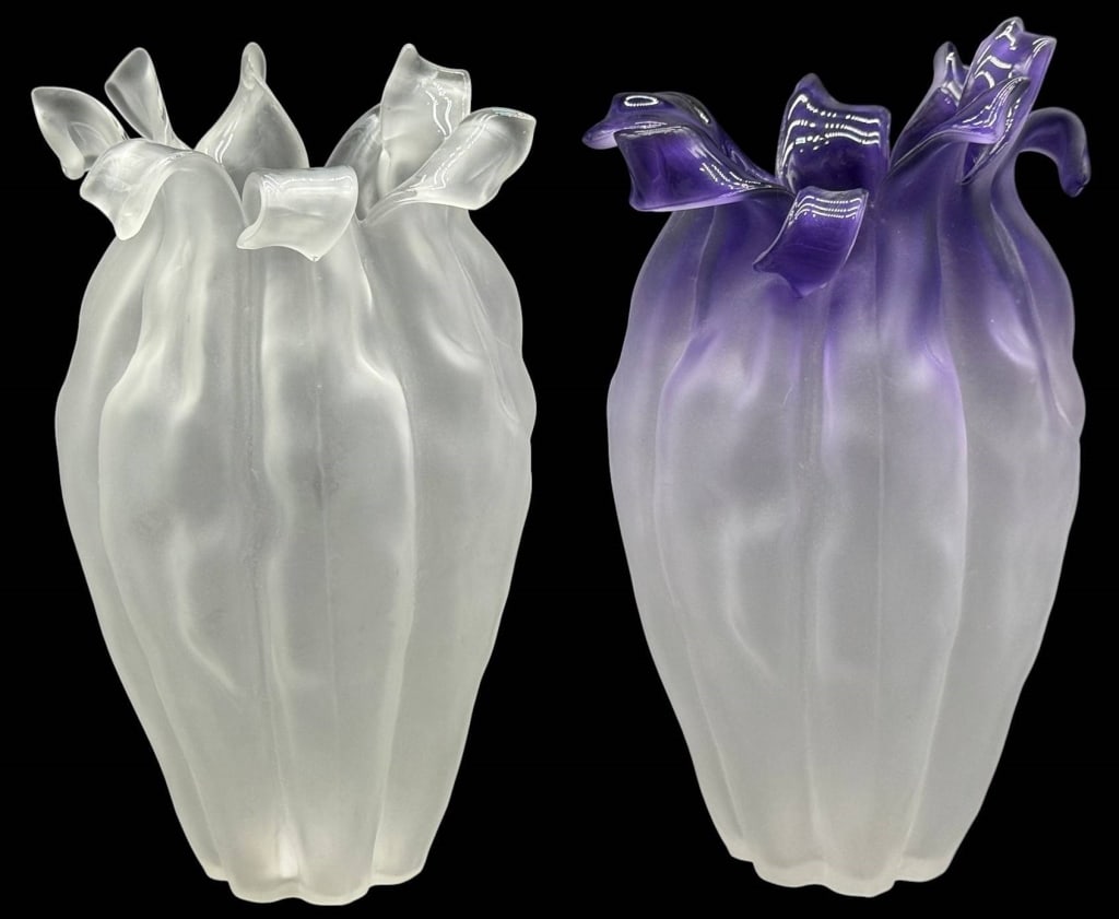 PAIR OF 1990s NIKOLAS WEINSTEIN ART GLASS VASES (1 of 8)