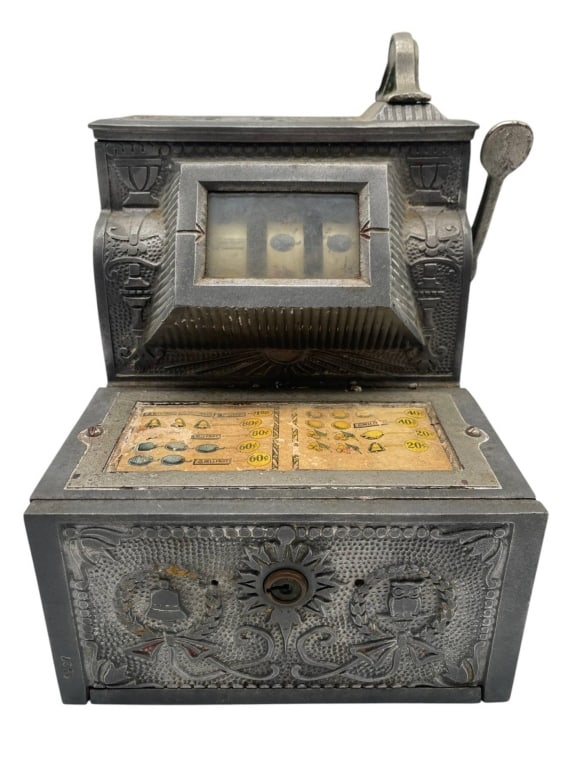 THE PURITAN BELL ANTIQUE 5-CENT SLOT MACHINE 9" H (1 of 9)