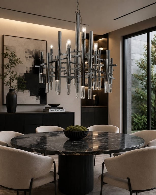 GAETANO SCIOLARI MID-CENTURY MODERN CHANDELIER 27" (1 of 7)