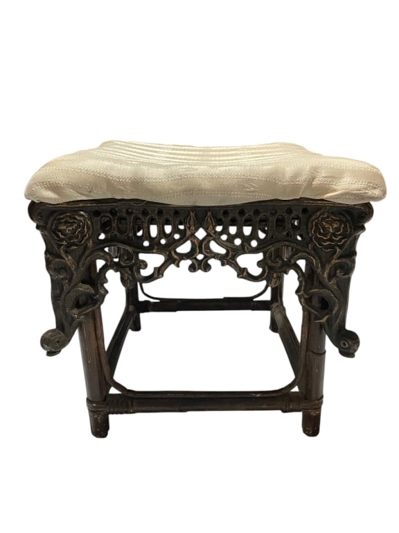 ANTIQUE STYLE CAST IRON VANITY STOOL 15" (1 of 8)