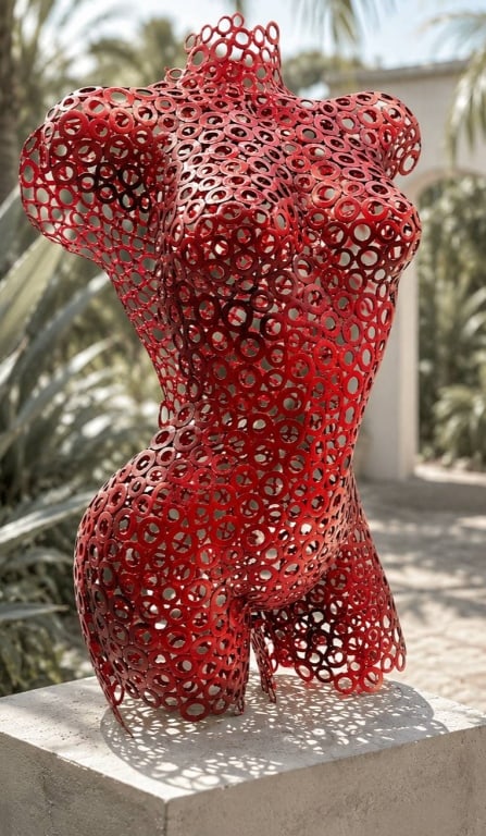 HOLLY LENTZ STYLE INDUSTRIAL TORSO SCULPTURE 26" (1 of 10)