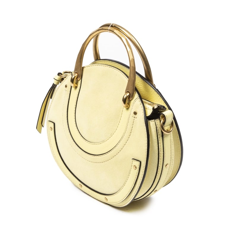 CHLOE PIXIE SMALL YELLOW SUEDE BAG - 2