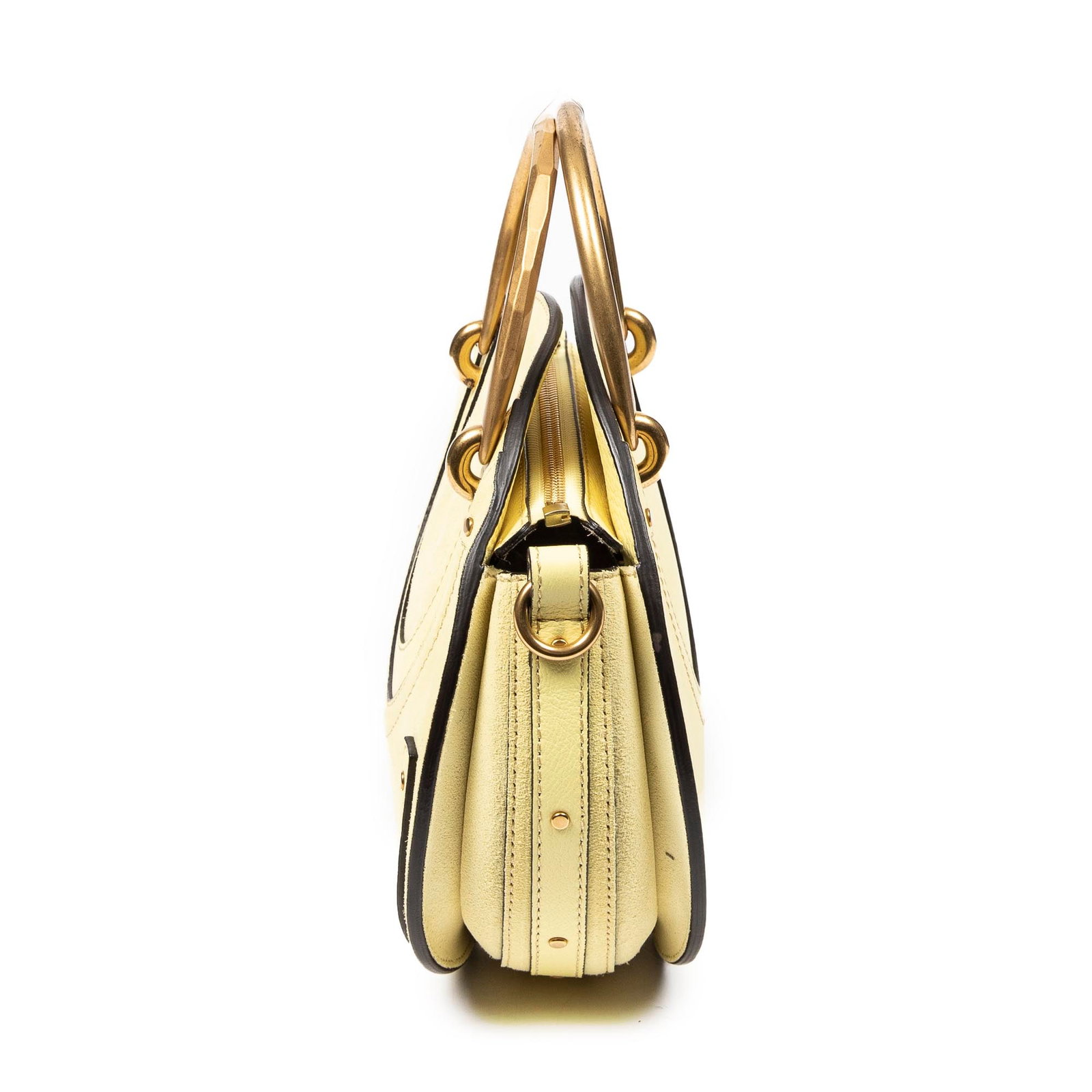 CHLOE PIXIE SMALL YELLOW SUEDE BAG - 3