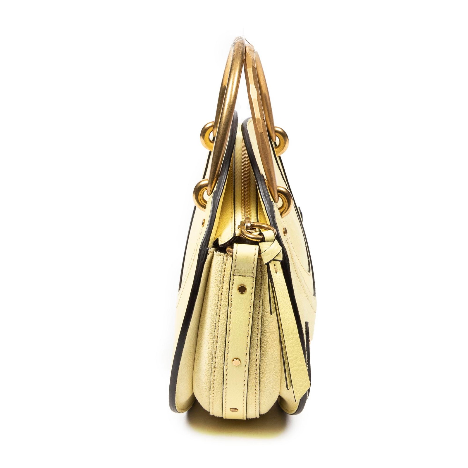 CHLOE PIXIE SMALL YELLOW SUEDE BAG - 4