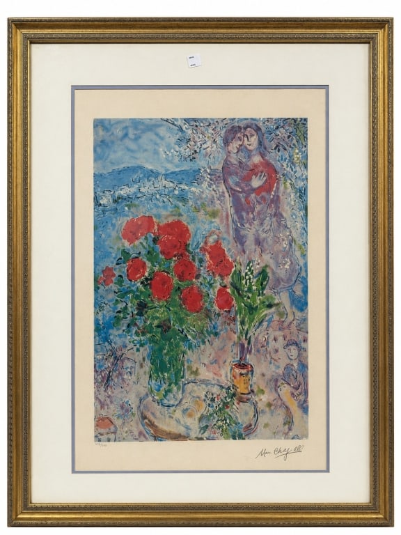 MARC CHAGALL STYLE SIGNED & NUMBERED FRAMED 43" (1 of 7)