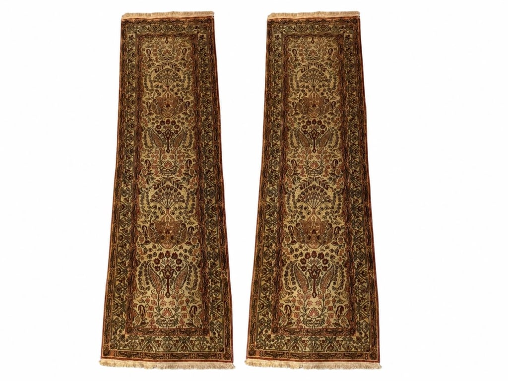PAIR HANDMADE PERSIAN WOOL RUG RUNNERS 96" (1 of 7)