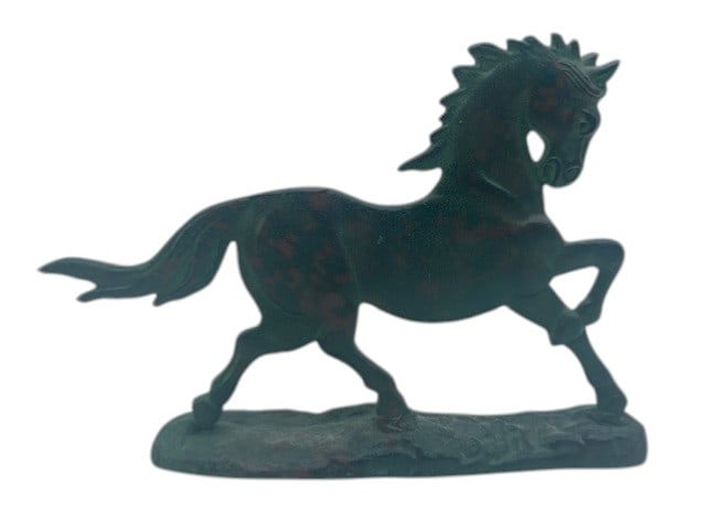 VERDIGRIS TANG STYLE PRANCING STALLION STATUE 7" (1 of 8)